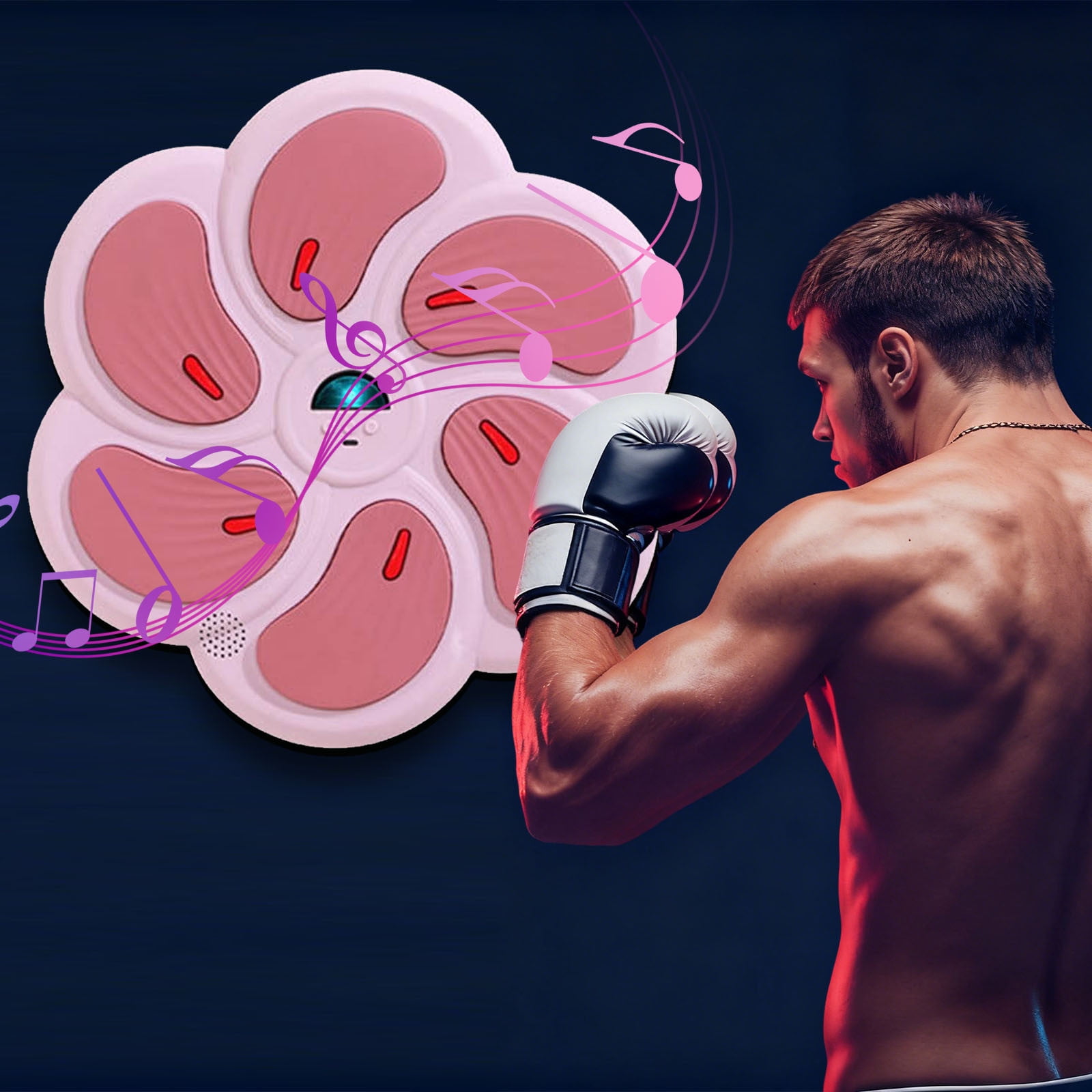 DAMAI 2025 Music Boxing Machine, Wall Mounted Smart Bluetooth Boxing Target with Boxing Gloves, Wall Boxing Punching Pad, Home Workout Traine, Fun Electronic Boxing Gifts