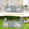 thumbnail image 2 of babyeap Baby Playpen,73 Inch Extra Large Baby Playard,Playpen for Babies and Toddlers With Basketball Hoop,Children Kids Play Fence for Indoors Outdoors,Gray, 2 of 7