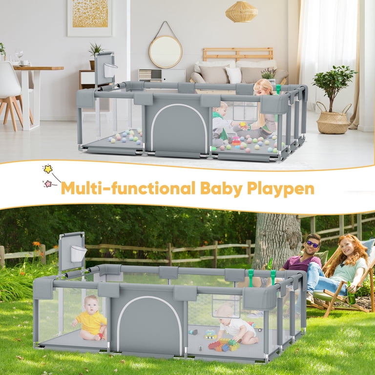 babyeap Extra Large Baby Playpen, 73x50 In photo 2