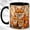 Black, variant on Crystal Fox Family Coffee Mug, Woodland Fox Mug, Ceramic 11 oz