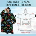 thumbnail image 4 of Oversized Wearable Blanket Hoodie,Colorful Controllers Games Icons Black Pattern Sherpa Blanket Hoodie with Super Pockets,Super Warm Fuzzy Pullover for Women & Men, 4 of 6