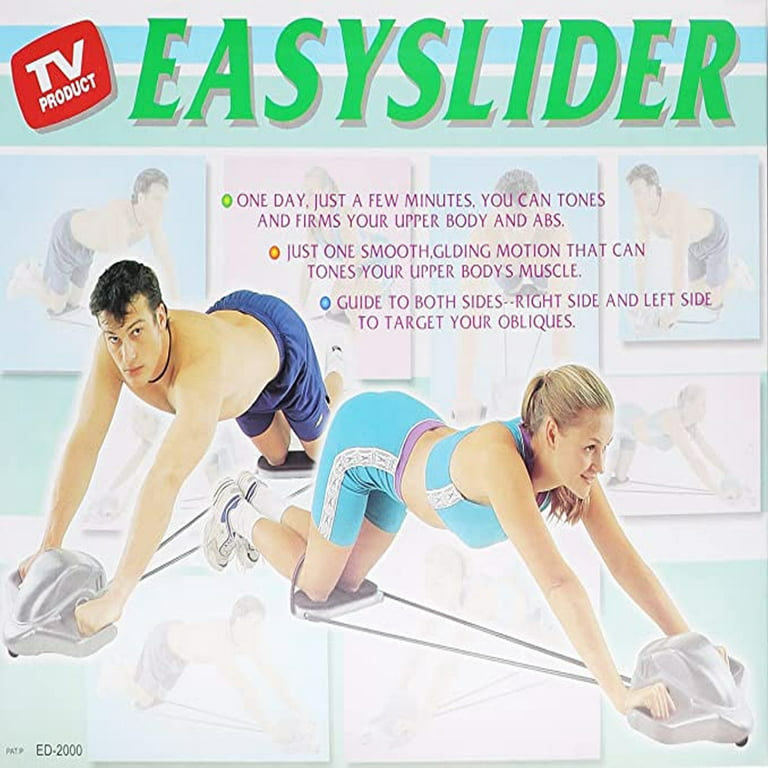 Easy Slider AB Deluxe Roller- Compete Upper Body Core Training All Levels  Workout Kit White 