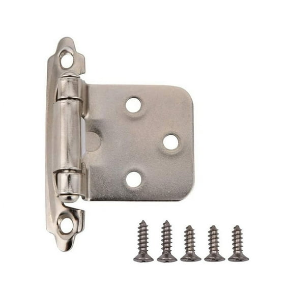 50pcs Brushed Nickel Cabinet Hinges 1/2 Inch Covered Slow Closing Hardware Kitchen/RV Semi-Concealed Self-Closing Hinges