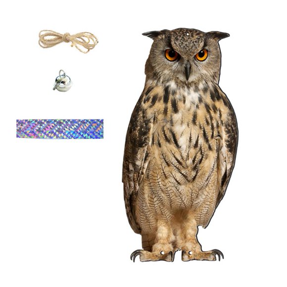 Decorative Owl Wall Hanging Ornament for Garden Art, Realistic Metal Owl Sculpture for Outdoor Decor, Bird Repellent Deterrent, Adds Charm to Yard, Patio, Home Exterior