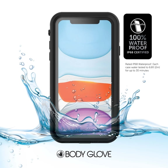 Open Box Body Glove Tidal Waterproof Phone Case for iPhone 11 - Black/Clear