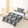 thumbnail image 5 of Homewish Bohemian Skull Skeleton Twin Sheets,Black White Damask Bedding,Halloween Bed Set,3pcs,1 Fitted Sheet and 1 Pillowcase, 5 of 6