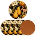 thumbnail image 2 of Thanksgiving Set of 6 Round Microfiber Leather Coasters, 11x11 cm/4.3x4.3 inch Drink Coasters for Table Home Decor, 2 of 6