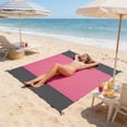thumbnail image 4 of Outdoor Camping Picnic Beach Mat, Waterproof Foldable Checkered Blanket with Pockets, Hot Pink, 200x210cm, 4 of 6