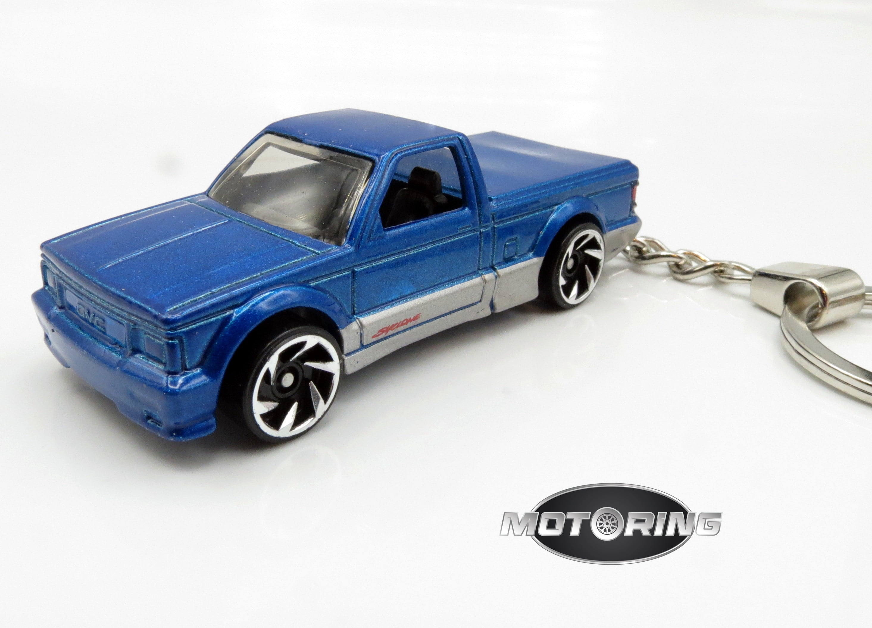 1991 '91 GMC Syclone Blue Truck Novelty Keychain 1:64 Diecast