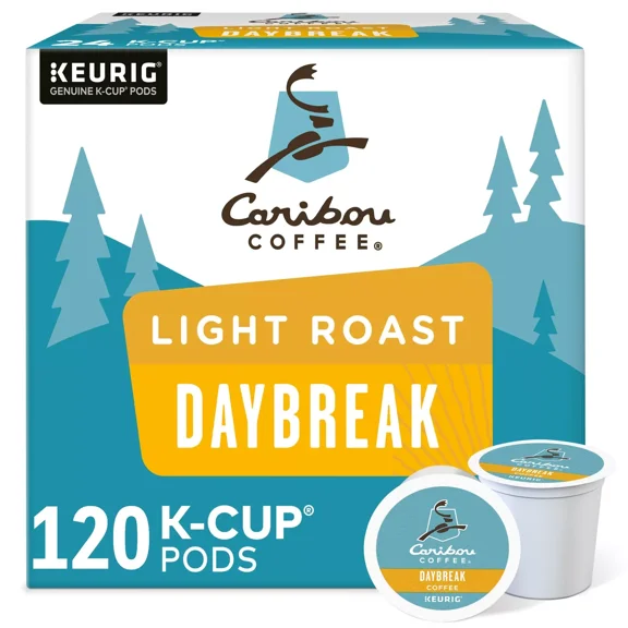 Caribou Coffee Daybreak Morning Blend, 120 K-Cups, Light Roast