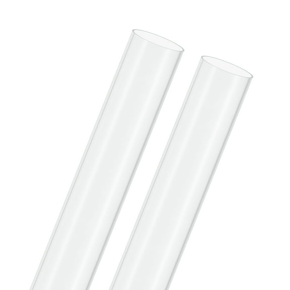 2-Pack Clear Plastic Tube, 30mm[1.18"] ID x 32mm[1.26"] OD High Impact Rigid Polycarbonate Round Pipes [305mm/12IN]