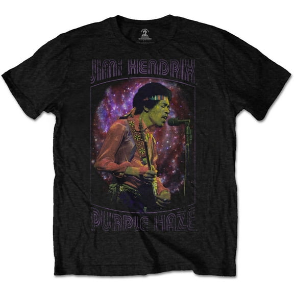Men's Jimi Hendrix Purple Haze Frame Slim Fit T-shirt Small Black