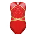 thumbnail image 3 of YONGHS Girls Sleeveless One Piece Gymnastics Leotards Tumbling Ballet Dance Unitard Bodysuit Red 10, 3 of 7