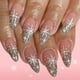 thumbnail image 1 of Uñas postizas navideñas con decoración francesa de uñas, purpurina blanca y copos de nieve. 24 unidades. Pegatinas para uñas., 1 of 7