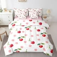 thumbnail image 2 of Erosebridal 3D Cherry Print Bedding Sets Twin Size, Pink Blossoms Comforter Sets with Sheets, Cartoon Theme Decor, Reversible 7pcs, 2 of 5