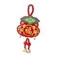 thumbnail image 1 of Decoración colgante del Año Nuevo Lunar 2026 con un caballo y una campana pequeña para el Feng Shui de la suerte. Caqui, 1 of 7