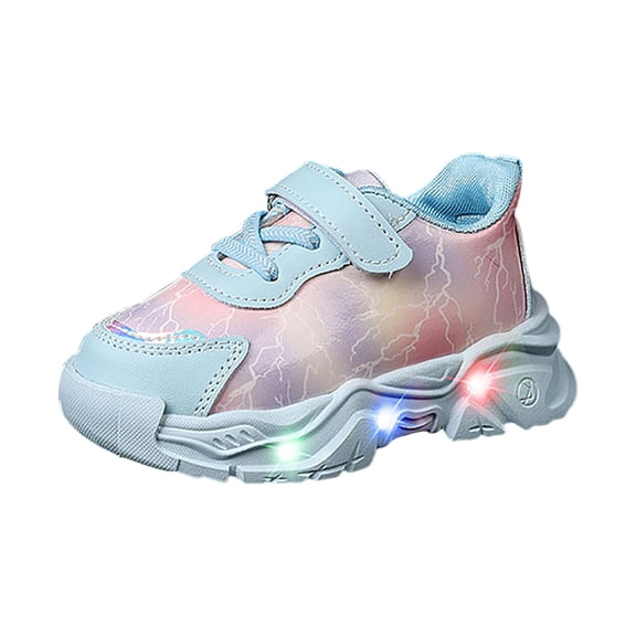 Pimfylm Light Up Sport Shoes Girl Toddler Girls Led Shoes Kids Light Up Sneakers Blue,Size for US 8.5