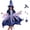Blue_#24, variant on Halloween Cute Purple Witch Costume Set for Toddler Girls, Bat Outfit Dress with Witch Hat & Magic Broom