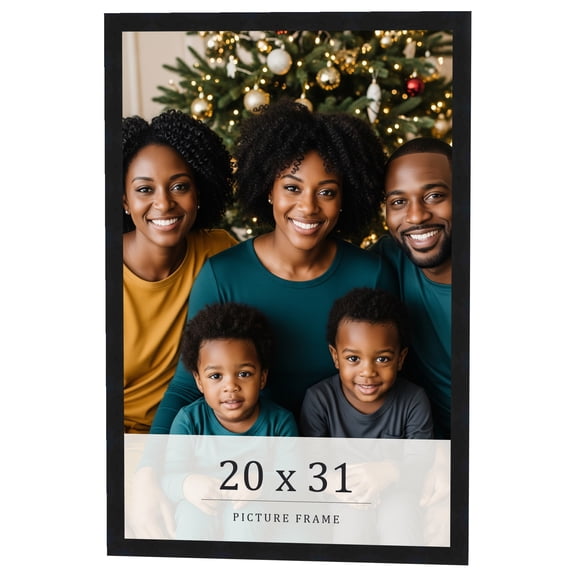 20x31 Frame Black Real Wood Picture Frame Width 0.75 inches | Interior Frame Depth 0.5 inches |
