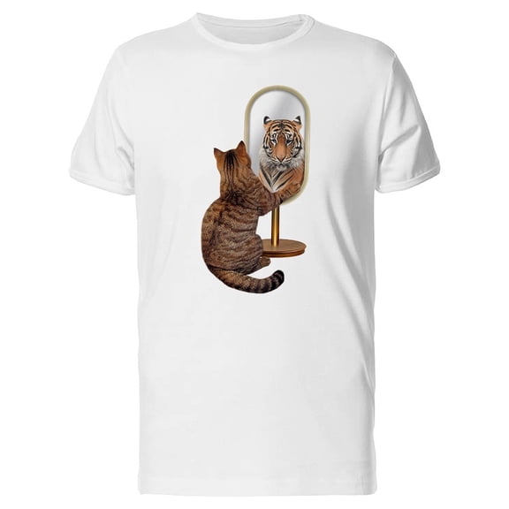 A Cat Looking At Mirror Tiger Tee Men's -Image by Shutterstock