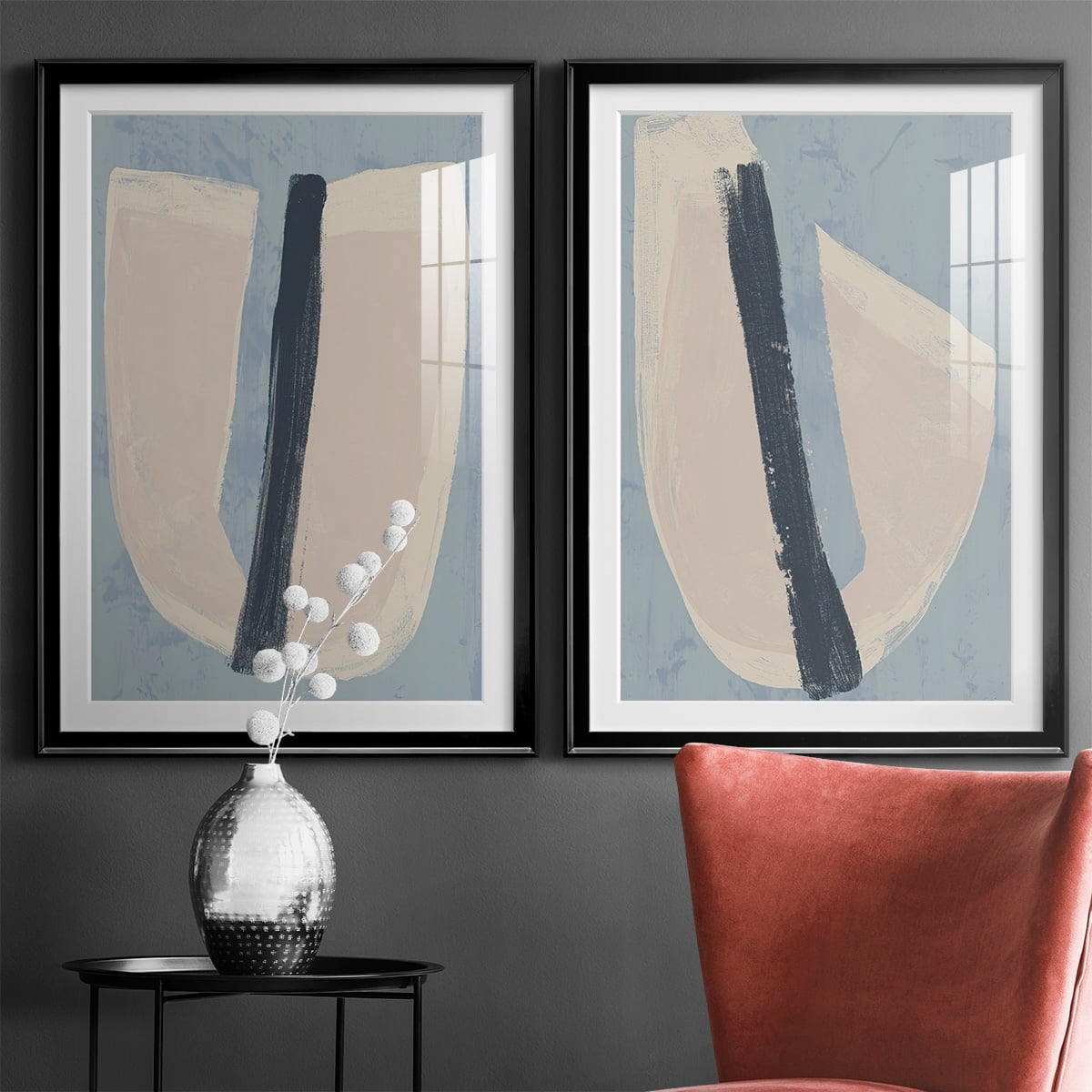 Wexford Home Paper Slice I Premium Framed Print, 30.5" x 42.5" - Ready to Hang, Black (Set of 2)