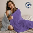 thumbnail image 5 of Throw Blanket for Couch Purple Grey Ombre Soft Fleece Flannel Blankets Cozy Lightweight Blanket for Home Sofa Living Room Gradient Color Bed Throws 60" x 80", 5 of 9