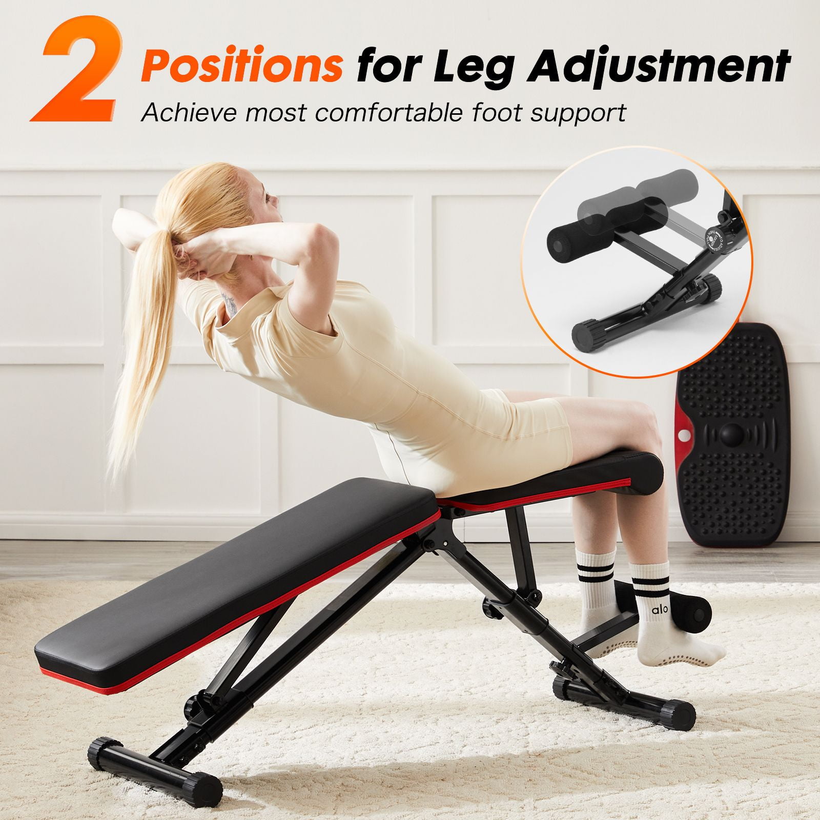 ZHICHUN Adjustable Foldable Weight Bench 72 Multi-Position Workout Bench Press with 795LBS Capacity