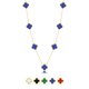 thumbnail image 1 of Collar con Estación de Flores Azules Baño en Oro Amarillo JeenMata, 1 of 6