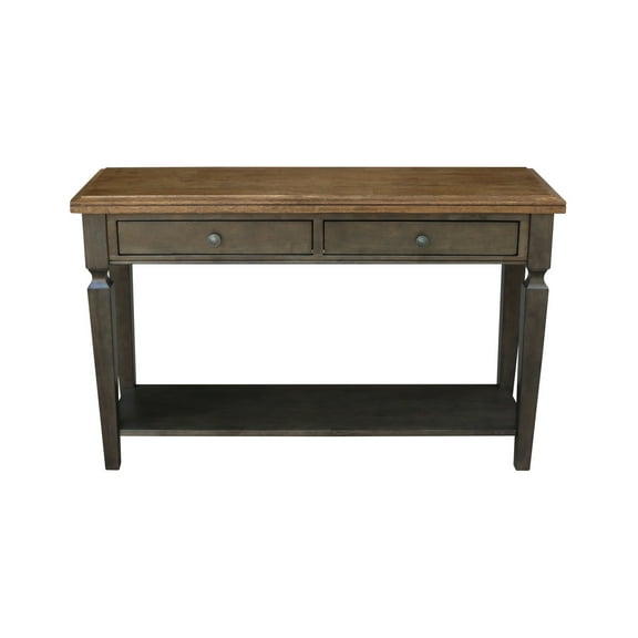 Vista Solid Wood Console/Sofa Table in Hickory/Washed Coal