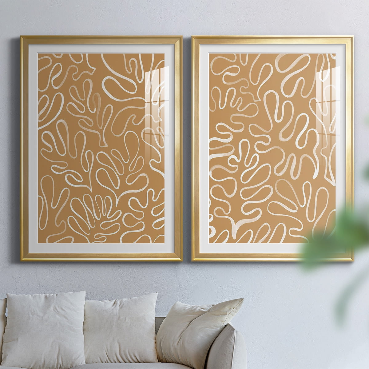 Wexford Home Matisse Pieces I Premium Framed Print, 22.5" x 30.5" - Ready to Hang, Gold (Set of 2)