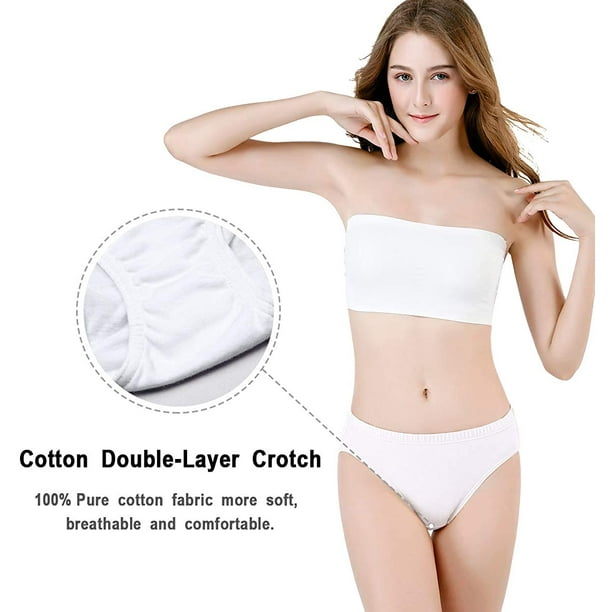 Women's 100% Cotton Soft Underwear High Cut Panties Ladies Latex Free Briefs
