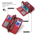 thumbnail image 3 of Galaxy S22 Plus Wallet Case Premium Leather Flip Zipper Detachable Magnet Wallet Stand Card Holder Case with Crossbody Lanyard Strap Zipper Pocket Cover for Samsung Galaxy S22 Plus 6.6" 2022,Red, 3 of 9