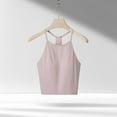 thumbnail image 2 of BiZtdJrK Womens Cotton Camisole Tops Spaghetti Strap Racerback Sleeveless Cropped Tank Tops Fashion Going Out Tanks with Built in Bra Pink L, 2 of 8