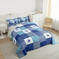 thumbnail image 3 of jejeloiu Geometric Polka Dots Bedding Comforter Set,Abstract Rhombus Twin Comforter Sets,Blue Classic Grid Bedding Set For Teens,Breathable Home Decor Reversible,2pcs, 3 of 8