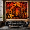 thumbnail image 6 of Apothecary Greenhouse Entirely with Silhouettes Fiery Gradient, Spooky Gothic for Gothic Decor Fans, Wall Decor, Halloween Gift, Tapestry Wall Hanging for Dorm and Living Room, 6 of 7