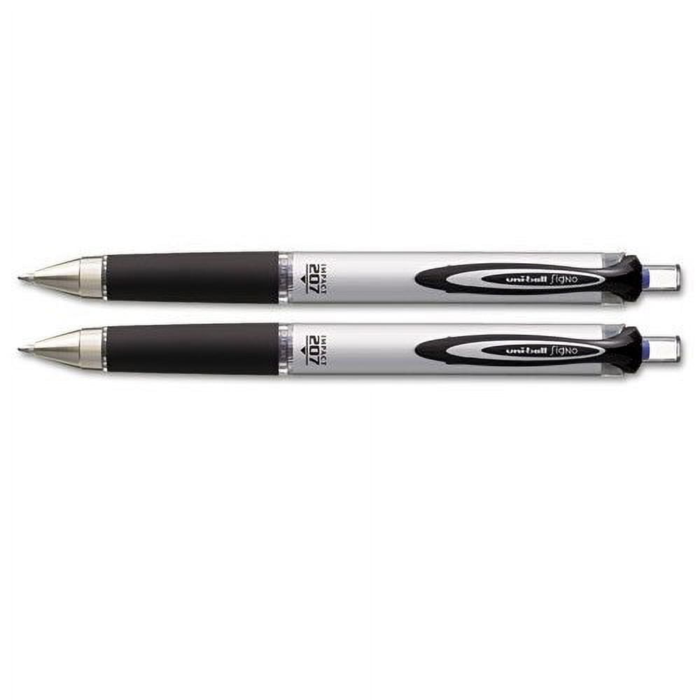 Uni-Ball 207 Impact RT Retractable Gel Rollerball Pen, 1.0mm, Bold Point, Blue Ink, Pack of 12 (65871)
