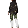 thumbnail image 2 of Renewold Breathable Nightwear Tops & Pants Set with Pockets Christmas Trees Snowman Button Pajama Top 2 PCS Long Sleeve Women Thermal Sleep Loungewear Size L, 2 of 6