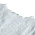 thumbnail image 3 of CHOK Tops Manches Longues en Lin Décontracté 3/4 pour Femmes, 3 of 4