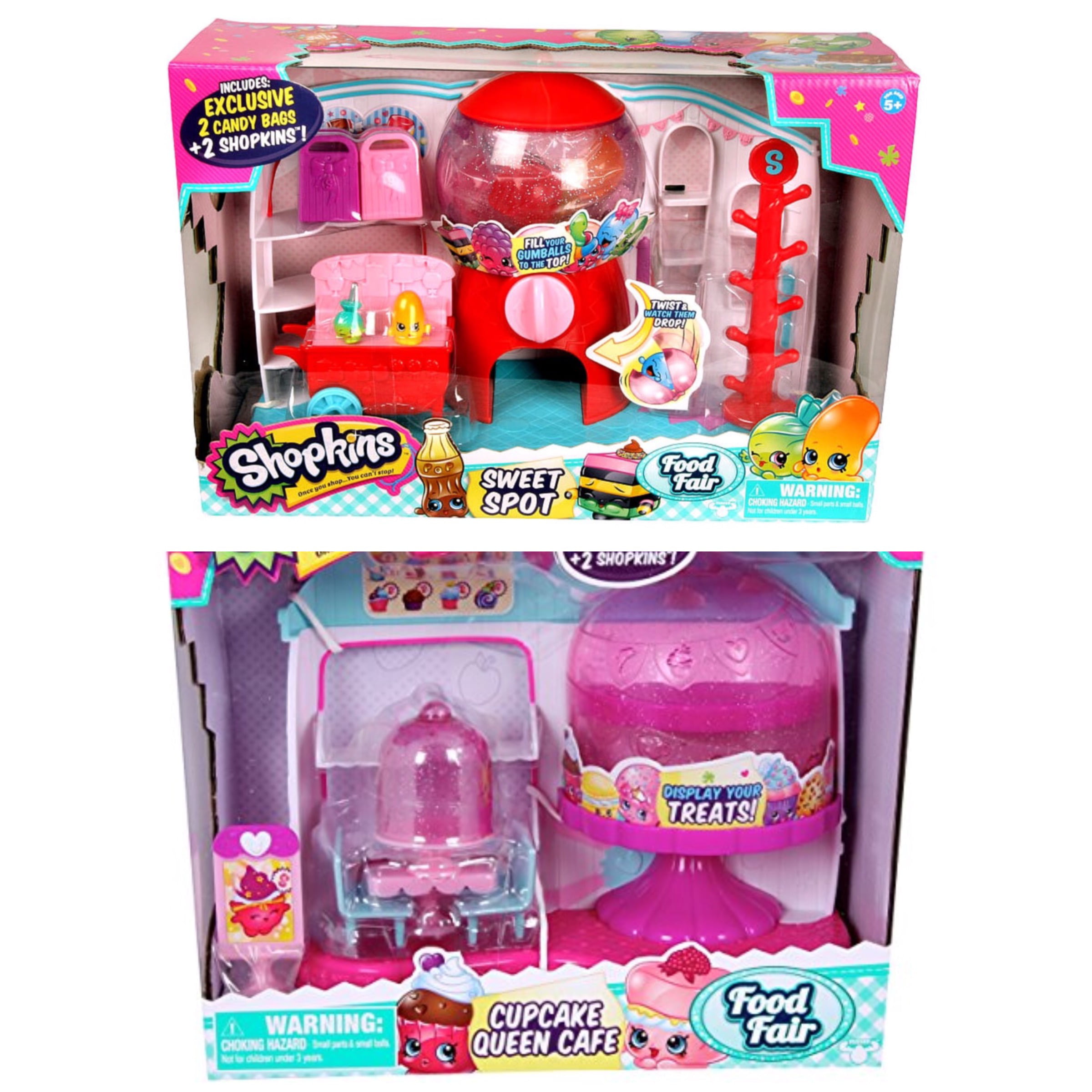 New Shopkins Cupcake Queen Cafe Playset Cake Boxes /& Figures Food Fair Official