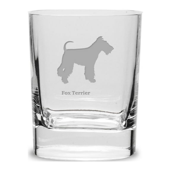 Fox Terrier Luigi Bormioli 11.75 oz Square Round Double Old Fashion Glass