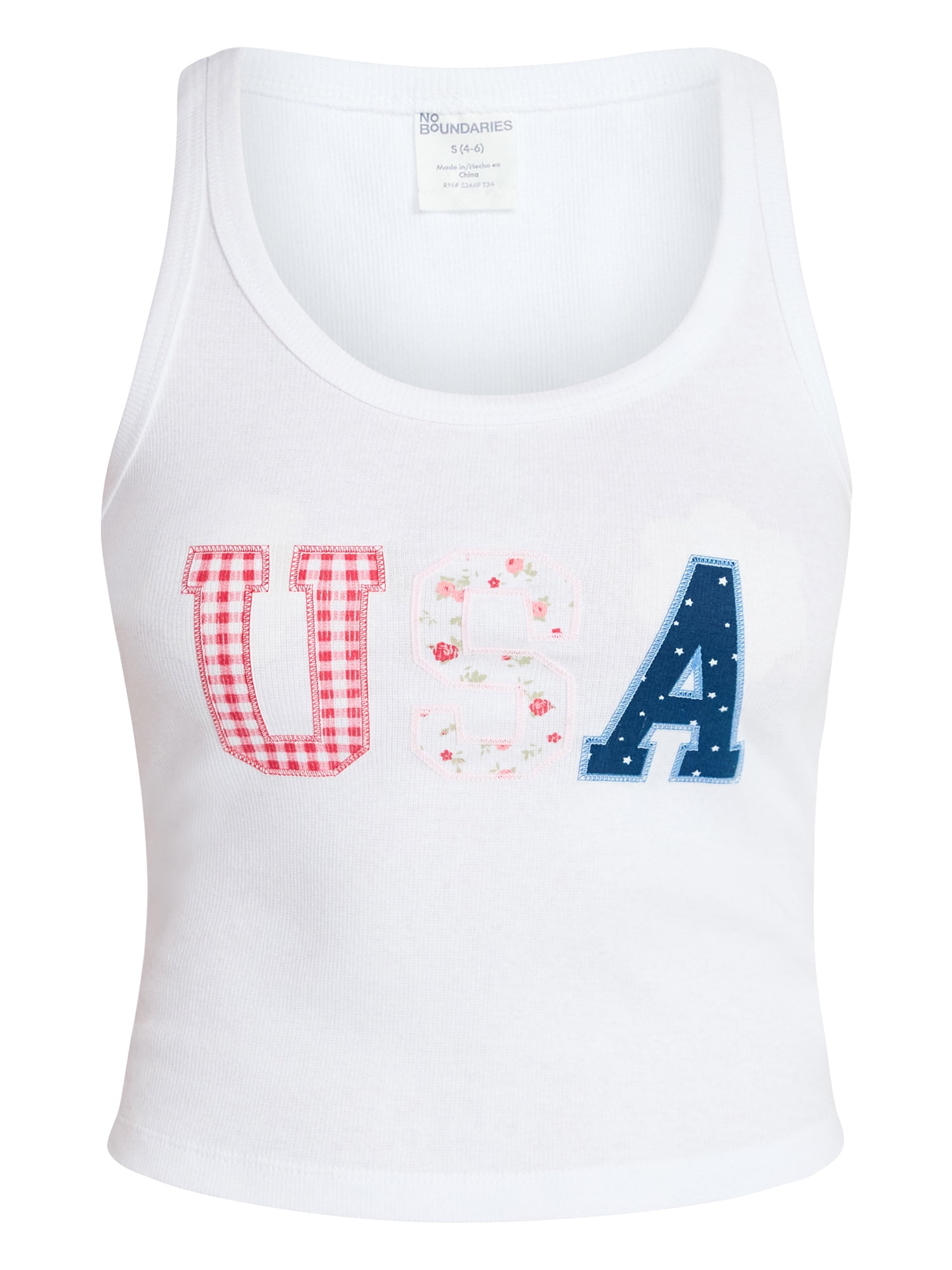 No Boundaries Americana Graphic Tank Top, Women's XXS-XXL
