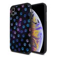 thumbnail image 1 of FINCIBO Black Hybrid Case Hard Plastic TPU Slim Back Cover for Apple iPhone XS Max 6.5", Blue Little Dog Paws Galaxy, 1 of 8