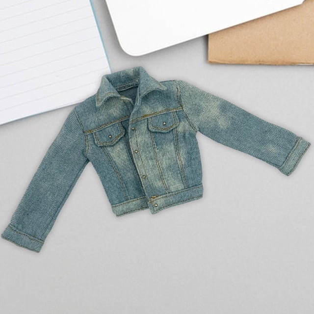 1: 6 Figura femenina de la chaqueta de figura en miniatura para niños elegantes para niños de juguete para muñecas de juguete para 12 '' Figuras de azul claro