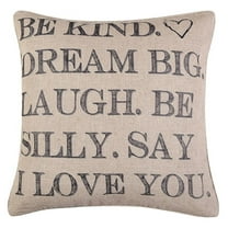 Santa Fe Decorative Pillow - Be Kind - 20x20 Inch Throw Pillow for Couch, Bed, Chair - Tan, Grey & Black Accent Pillow for Living Room, Bedroom Decor