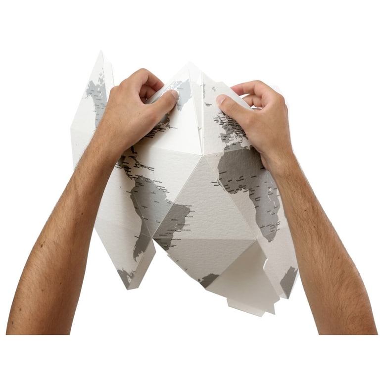 Here By Me Personal Foldable Globe - 3D Paper Globe For Marking Your Travel Journey, Includes Red Pencil