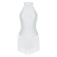 thumbnail image 3 of Aiihoo Women Tassel Latin Dance Leotard Sleeveless Gymnastics Tutu Skirted Leotard Ballet Dancewear White L, 3 of 7