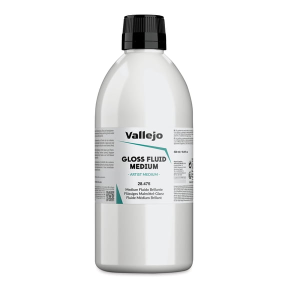 Vallejo Acrylic Fluid Medium - Gloss, 500 ml