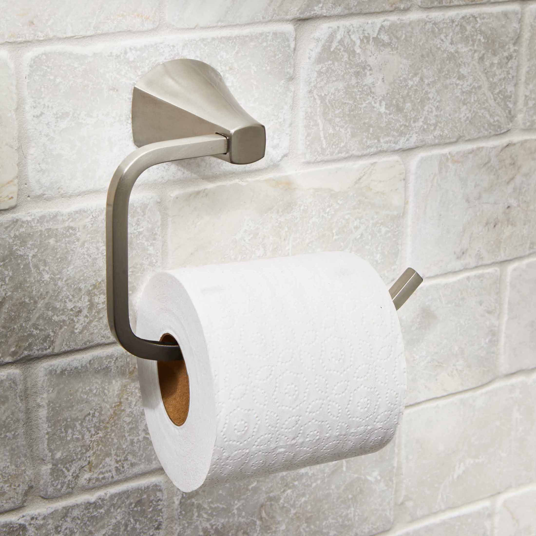 Better Homes & Gardens Simple Flare Style Wall Mount Toilet Paper Holder in Satin Nickel Finish