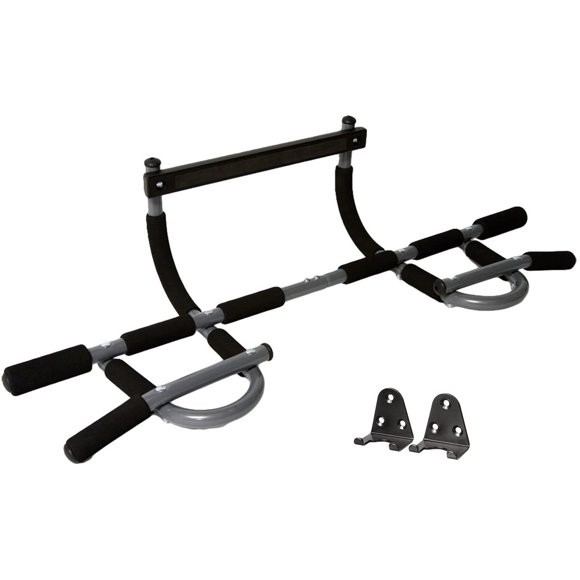 Iron Gym Xtreme Total Upper Body Workout Bar Chin-Up Pull-Up Bar, Multi Gym Grip Pull Up Bar, Door Gym Doorway Trainer, Portable Full Body Home Gym Dip Bar