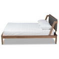 thumbnail image 3 of Baxton Studio Helsa Mid-Century Modern Dark Grey Fabric Upholstered and Walnut Finished Full Size Platform Bed, 3 of 10